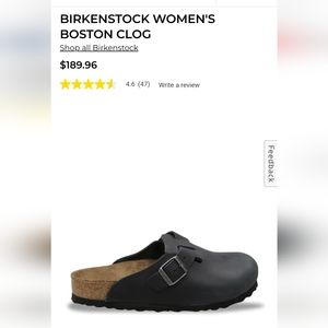 Black Leather Birkenstock Boston Clog Unisex EU Sz 42, Mens 9, Wmns 11